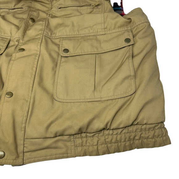 Vintage Mountain Crest Reversible Vest Brown Plaid Hunting Shooting‎ Large - Picture 5 of 10